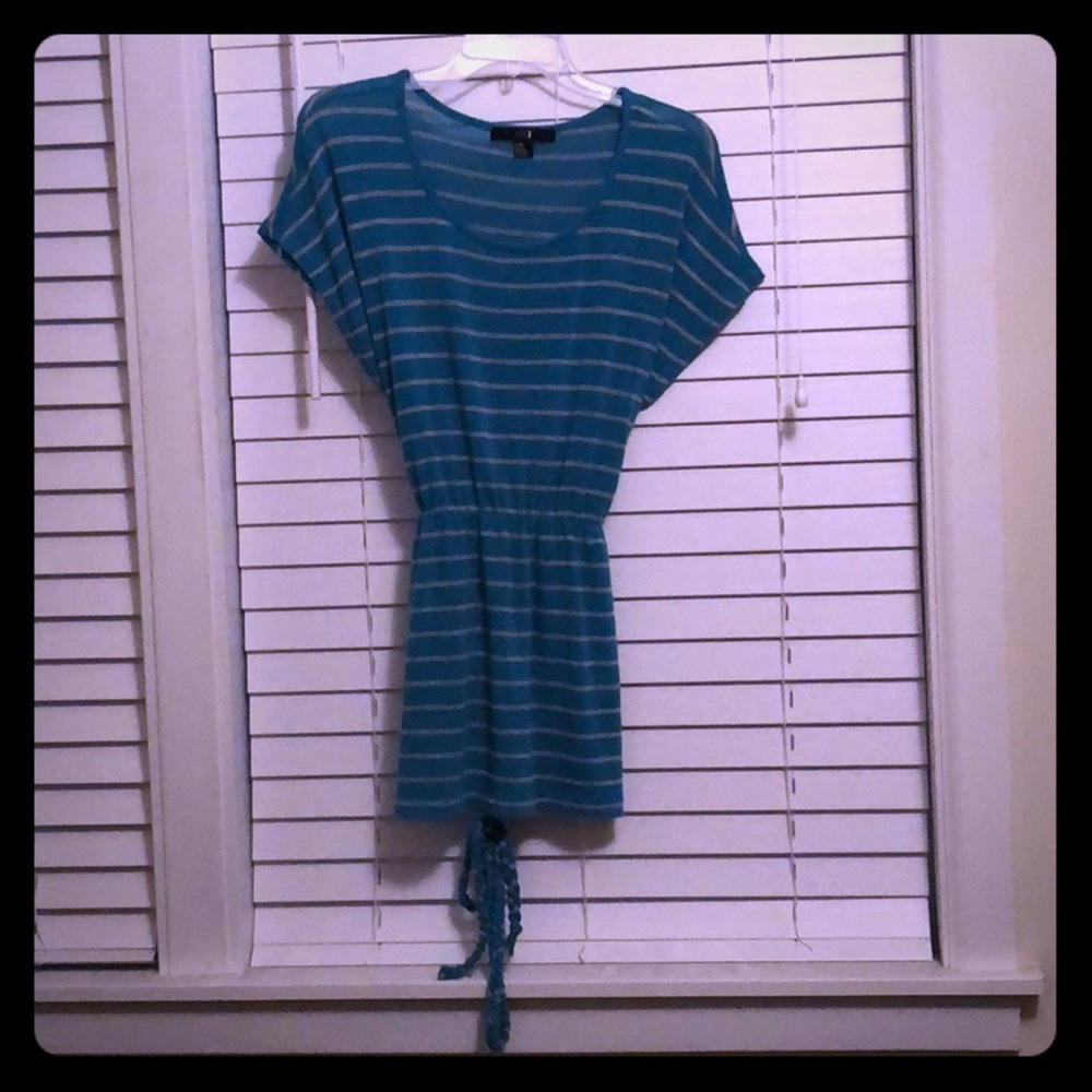 Blue and white stripped long shirt